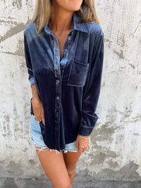 Trendy Fluwelen Blouse met Lange Mouwen - Clara