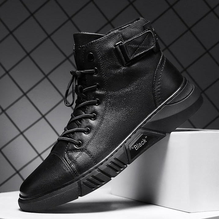 Zwarte Handgemaakte Leren Laarzen  voor Heren - ShadowStep