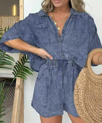 Trendy Dames Zomerset met Korte Mouwen – Isabelle