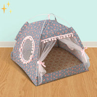 Schattige Huisdieren Tent met Gordijnen - PetTent