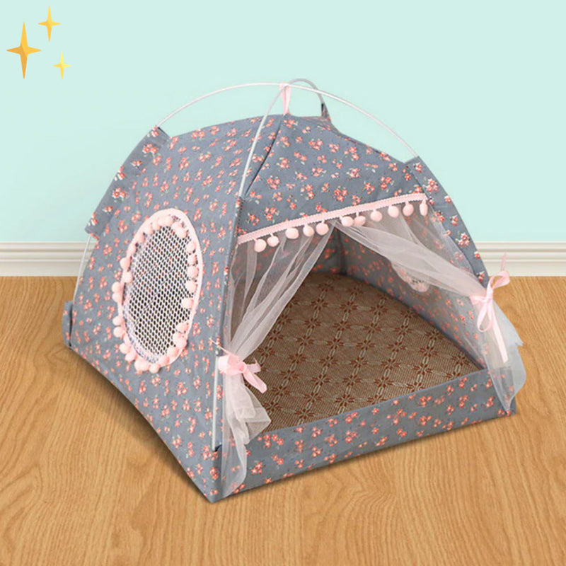 Schattige Huisdieren Tent met Gordijnen - PetTent