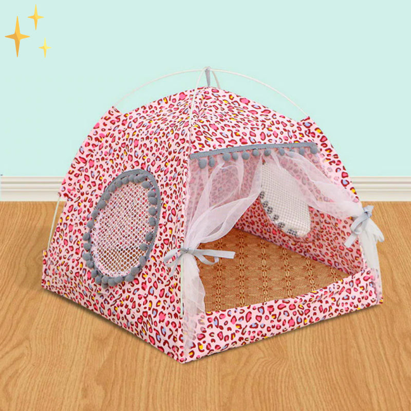 Schattige Huisdieren Tent met Gordijnen - PetTent