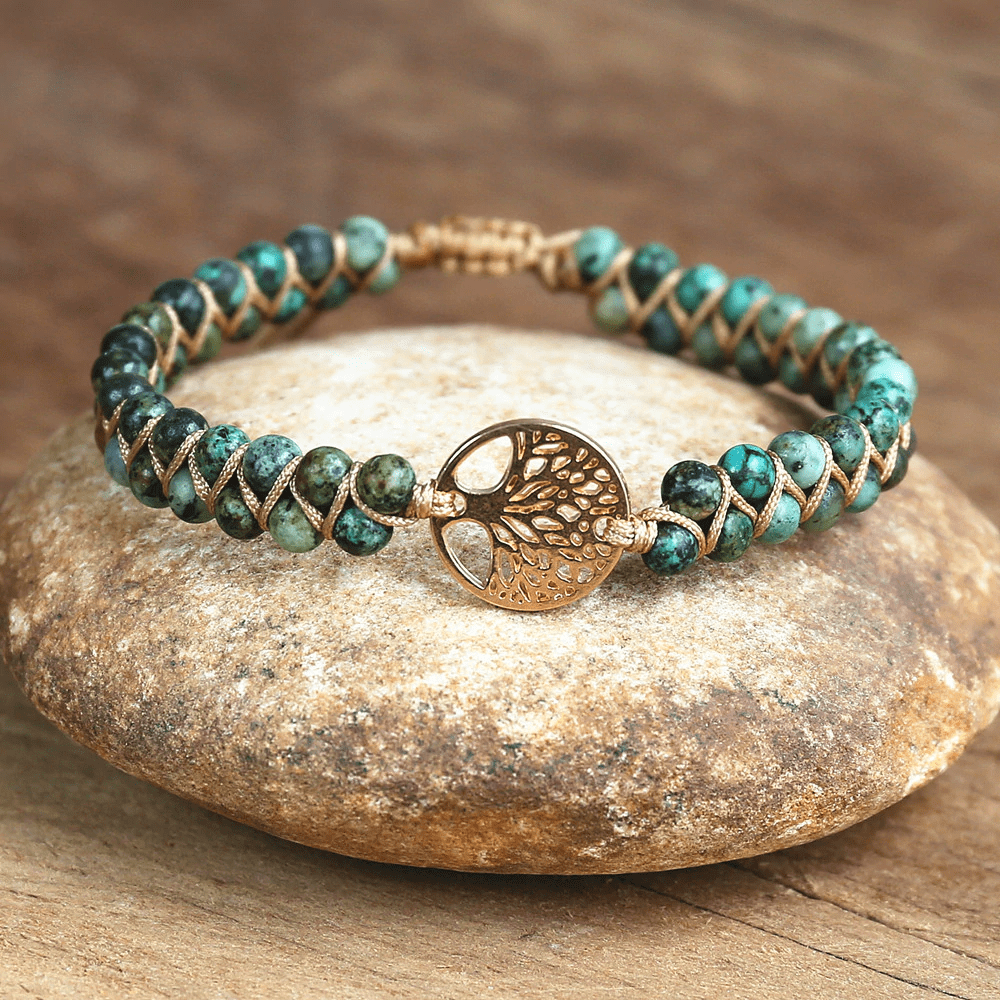 Levensboom Armband met Afrikaanse Jaspis - Auralyn