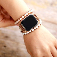 Zoetwaterparel Apple Watch Wikkelbandje - Elvianne