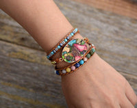 Godinnen Amazoniet Wikkelarmband - Aurora