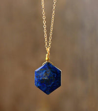 Lapis Lazuli Hexagon Halsketting - Amarielle