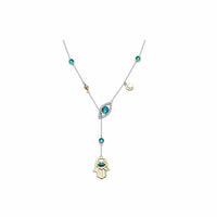 Zilveren Hamsa Kristalketting - Nayomi