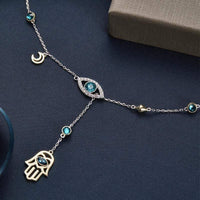 Zilveren Hamsa Kristalketting - Nayomi