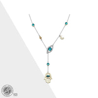 Zilveren Hamsa Kristalketting - Nayomi