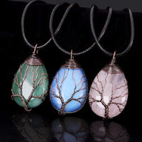 Rozenkwarts Druppelketting - Amelisse