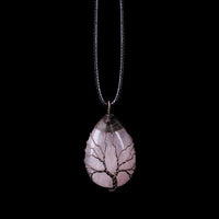 Rozenkwarts Druppelketting - Amelisse