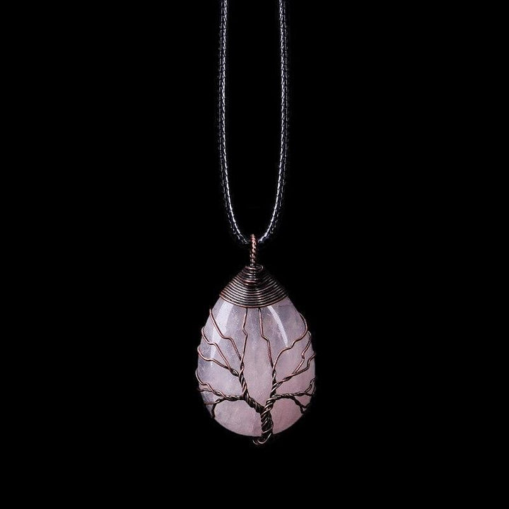 Rozenkwarts Druppelketting - Amelisse