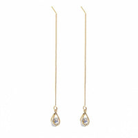 Lange Druppel Strass Oorbellen - Isalyn