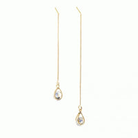 Lange Druppel Strass Oorbellen - Isalyn