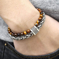 Heren Tijgeroog Kralenarmband "De Krijger" - Asher