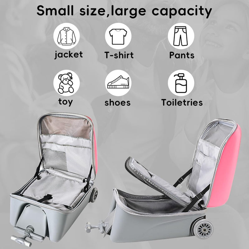 Uitbreidbare Ride-On Kinderkoffer met Opvouwbare Trolley – Rover