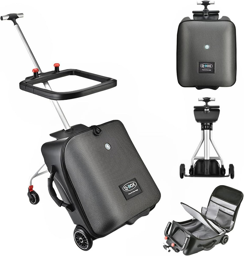 Uitbreidbare Ride-On Kinderkoffer met Opvouwbare Trolley – Rover