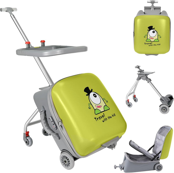 Uitbreidbare Ride-On Kinderkoffer met Opvouwbare Trolley – Rover