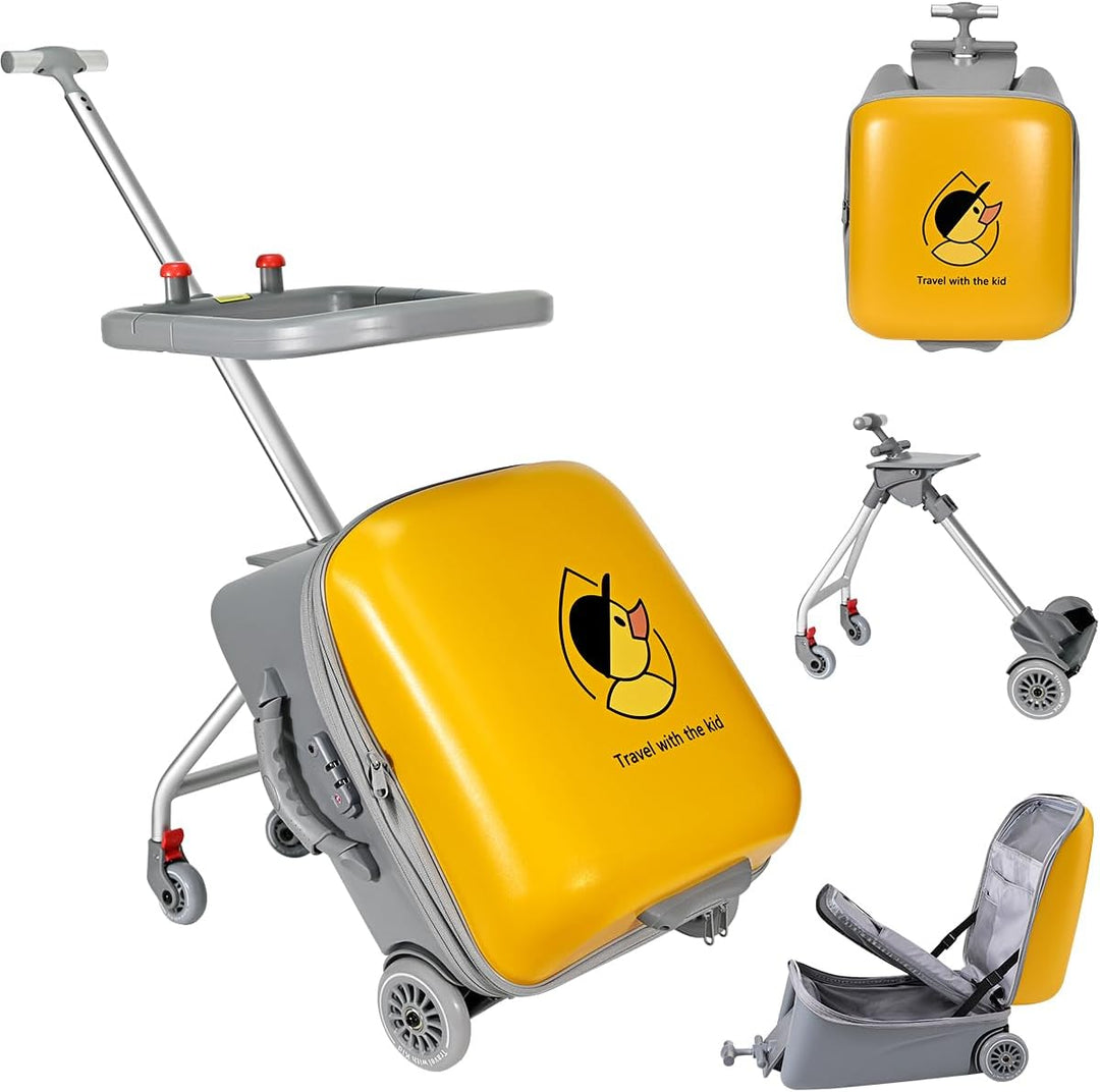 Uitbreidbare Ride-On Kinderkoffer met Opvouwbare Trolley – Rover