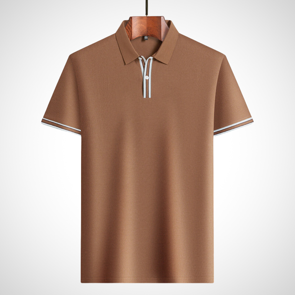 Klassiek poloshirt met korte mouwen en contrastdetails – Fabian