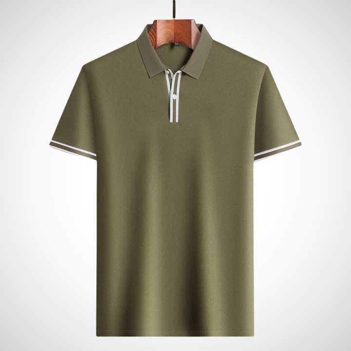 Klassiek poloshirt met korte mouwen en contrastdetails – Fabian