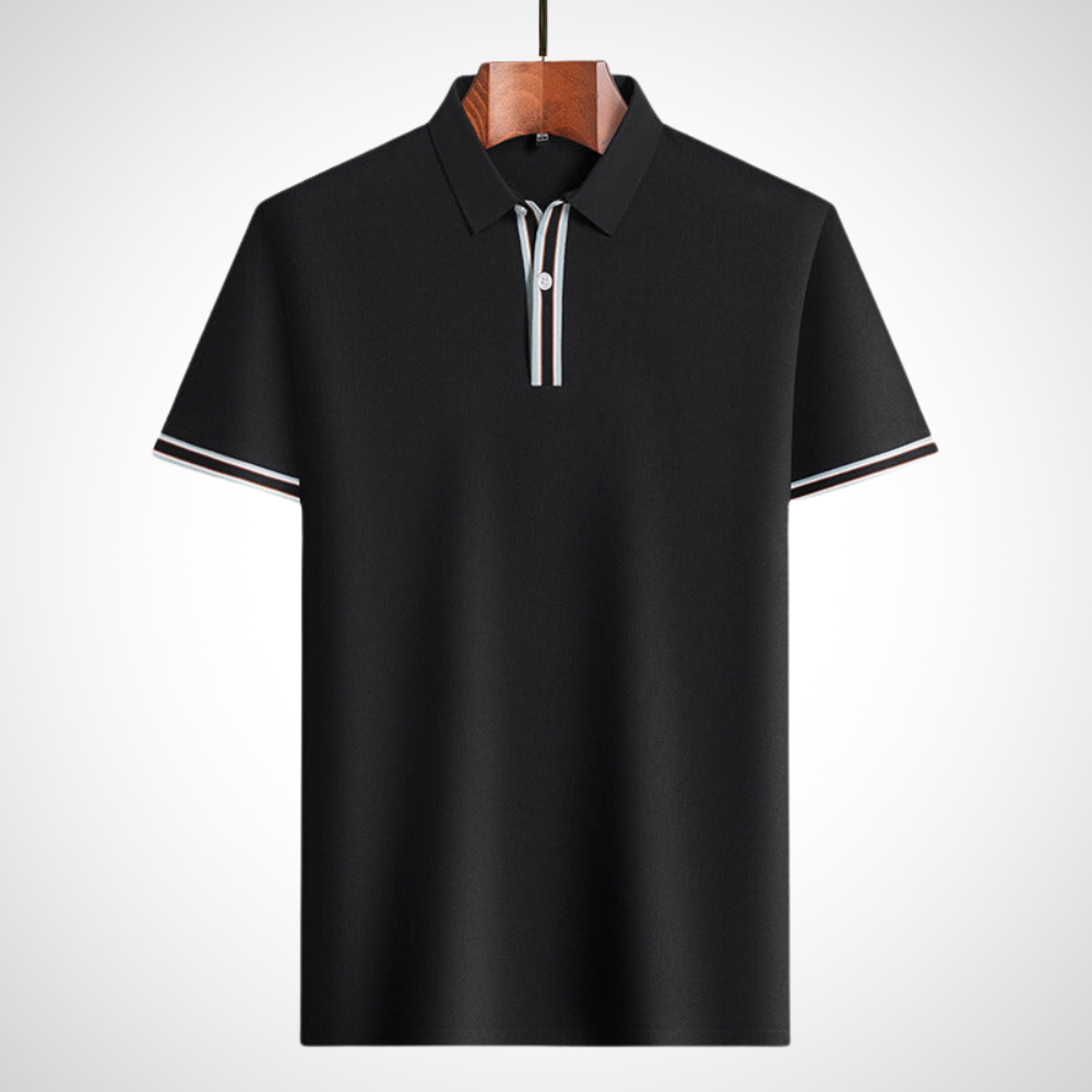 Klassiek poloshirt met korte mouwen en contrastdetails – Fabian