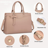 Waterdichte PU Leren Laptoptas met Multi-Pocket Ontwerp voor Dames