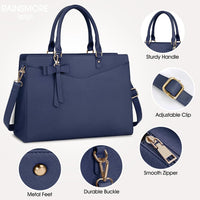 Waterdichte PU Leren Laptoptas met Multi-Pocket Ontwerp voor Dames