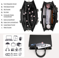Waterdichte PU Leren Laptoptas met Multi-Pocket Ontwerp voor Dames