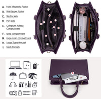 Waterdichte PU Leren Laptoptas met Multi-Pocket Ontwerp voor Dames
