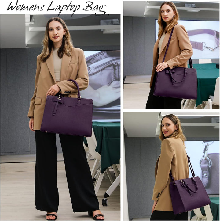 Waterdichte PU Leren Laptoptas met Multi-Pocket Ontwerp voor Dames