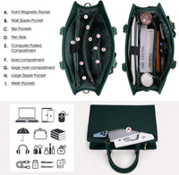 Waterdichte PU Leren Laptoptas met Multi-Pocket Ontwerp voor Dames