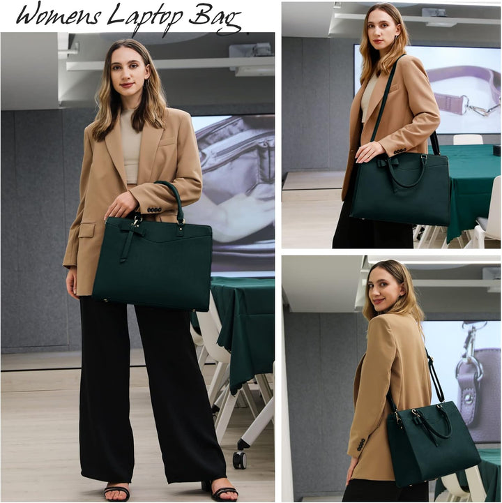 Waterdichte PU Leren Laptoptas met Multi-Pocket Ontwerp voor Dames