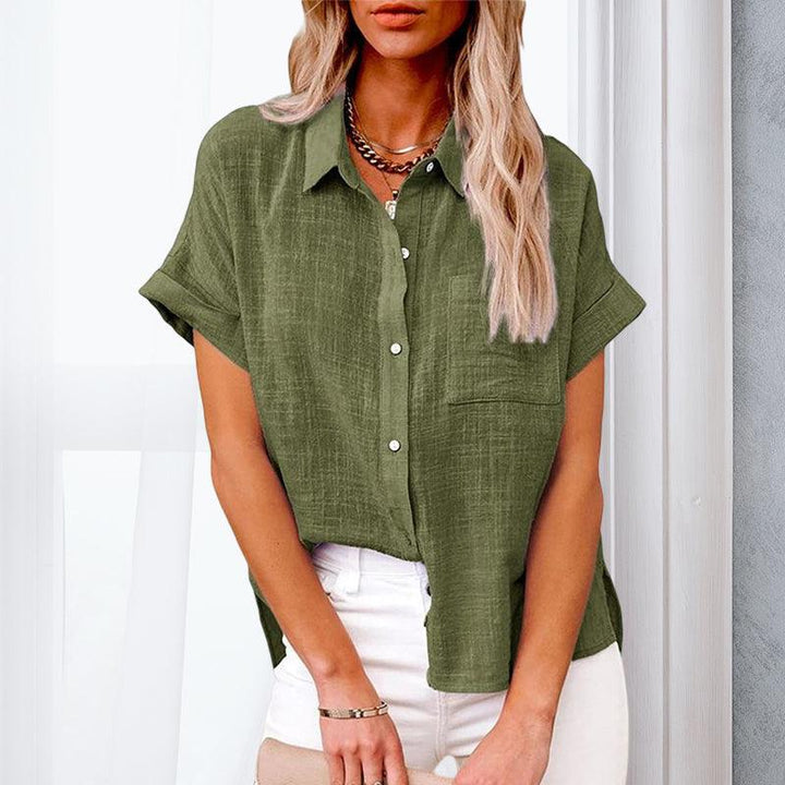 Lichtgewicht Damesblouse met Korte Mouwen – Nadia