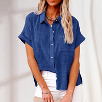 Lichtgewicht Damesblouse met Korte Mouwen – Nadia