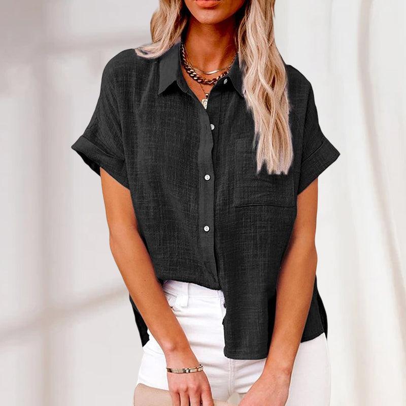 Lichtgewicht Damesblouse met Korte Mouwen – Nadia