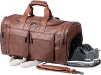 Grote Leren Weekendtas met Schoenvak – Waterdicht & Duurzaam