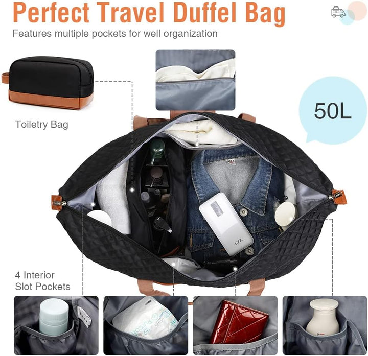 Dames 4-in-1 Weekend Reistas met Schoen- en Toilettas - Waterproof Handbagage