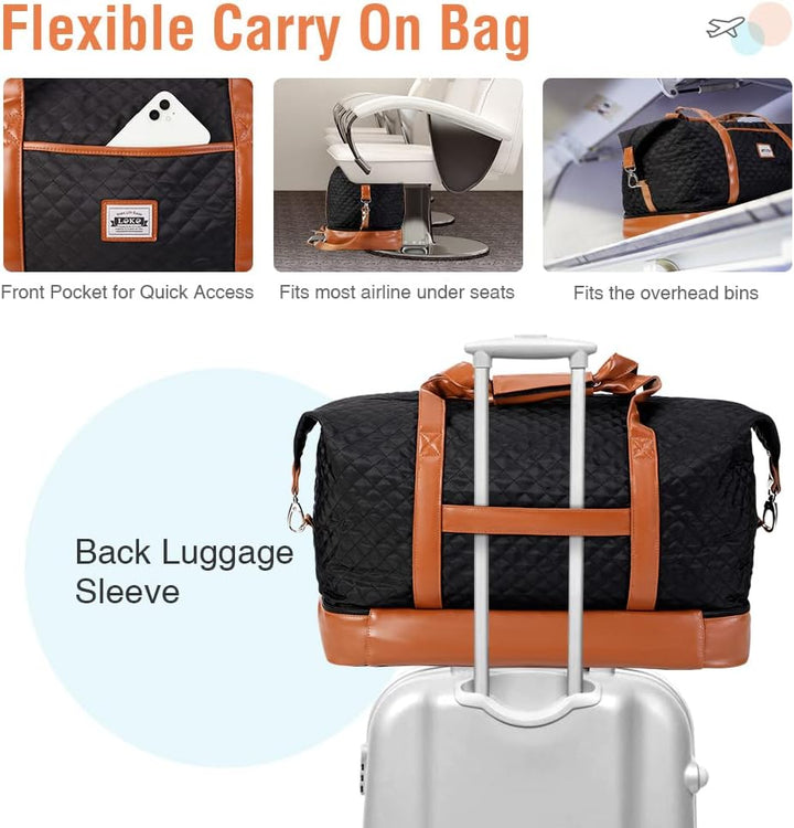 Dames 4-in-1 Weekend Reistas met Schoen- en Toilettas - Waterproof Handbagage