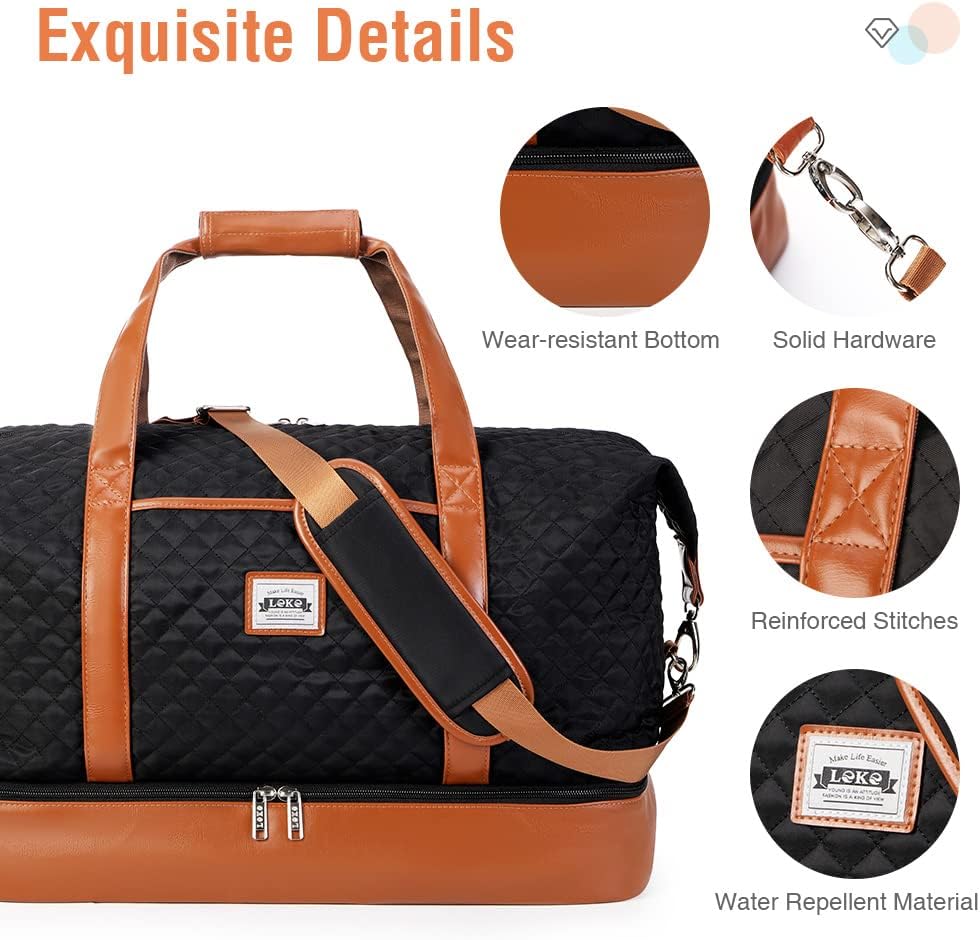 Dames 4-in-1 Weekend Reistas met Schoen- en Toilettas - Waterproof Handbagage
