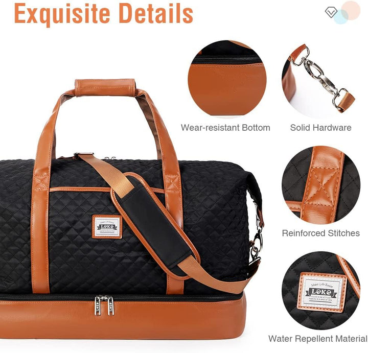 Dames 4-in-1 Weekend Reistas met Schoen- en Toilettas - Waterproof Handbagage