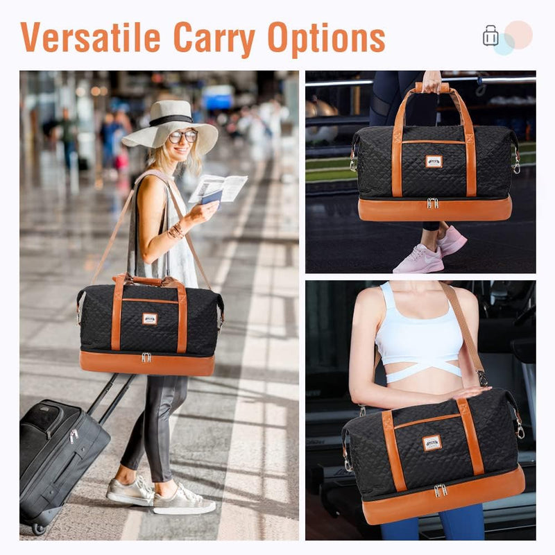Dames 4-in-1 Weekend Reistas met Schoen- en Toilettas - Waterproof Handbagage