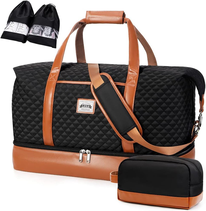 Dames 4-in-1 Weekend Reistas met Schoen- en Toilettas - Waterproof Handbagage