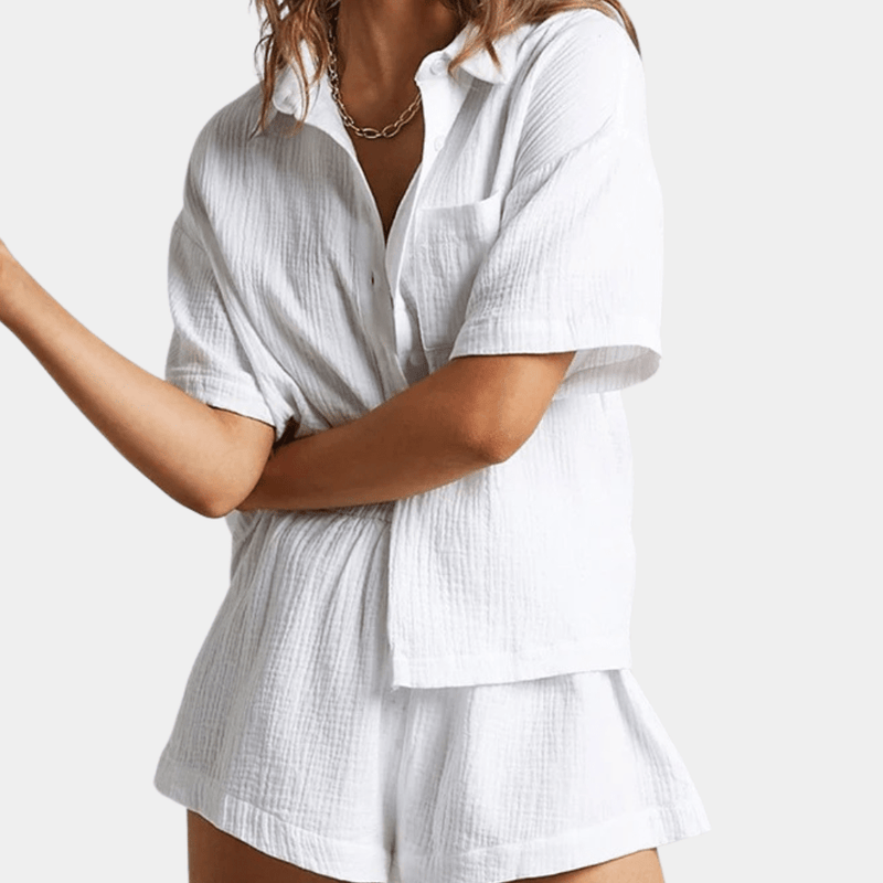 Tweedelig dames zomer set met shirt en short – Noemi