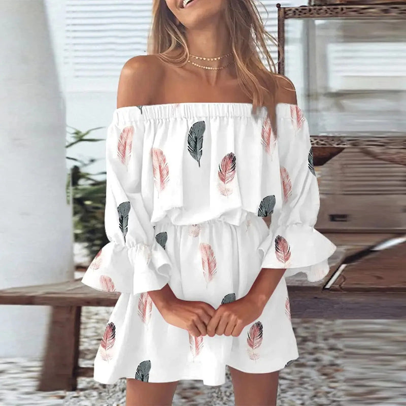 Zomerjurk met Bloemenprint en Uitlopende Mouwen – Mireille