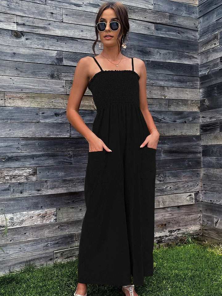 Zomerse dames jumpsuit met spaghettibandjes in vintage-stijl - RetroLuft