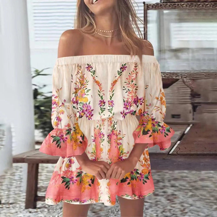 Zomerjurk met Bloemenprint en Uitlopende Mouwen – Mireille