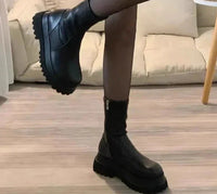 Dames Platform Chelsea Enkellaarsjes Met Warme Voering – Liora