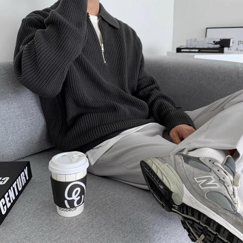 Heren sweatshirt met ritskraag – Jonas