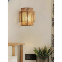 Eigentijdse Rotan Geweven Wandlamp - WeaveGlow